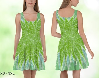 Tinkerbell Inspired Skater Dress no Gold Fairy,  Adult Halloween Costume,