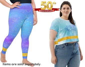 50th Anniversary Inspired Plus Size Sports Set, Plus Size Leggings, Crop T-Shirt, Tee, Gift for Her, Cosplay, Christmas Gift, Halloween