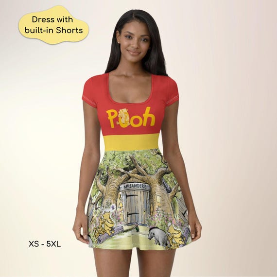 Winnie the Pooh Running Bounding Dress (Women’s XS-5XL)