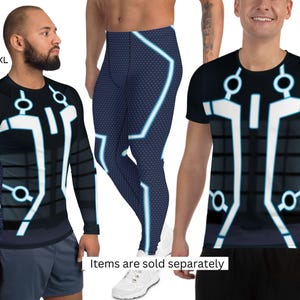 Tron Legacy Ride Men's Sport Clothing Running Costume Half Marathon T Shirt