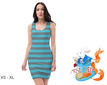 Cheshire Cat Blue Inspired Bodycon Dress, Alice in Wonderland, Cosplay -  Etsy
