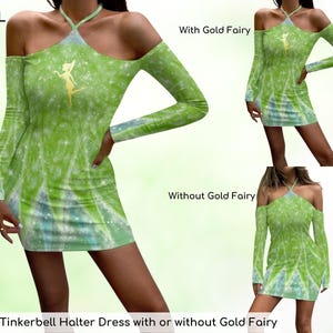 Tinkerbell 2 halterjurk met of zonder gouden fee, feeënjurk, sexy jurk, cosplay, prinses, halloweenjurk, cadeau voor haar ++Y