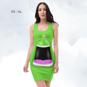 Slijm Ghost Busts Bodycon Jurk Halloween Cosplay Outfit Themafeest Verjaardag