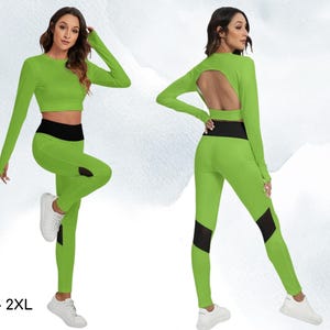 Anime Girls Buttercup Inspired Top and Leggings, Adult Halloween Costume, 90s Cartoon, Super Heroine, Cosplay Costume, Gift for Her ++Y