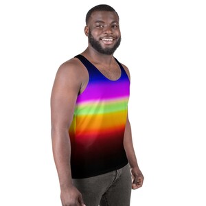 Pride Burst Unisex Tank Top Workout Apparel Men Rainbow Colors Men Pride Tanks Rainbow Flag Men's Tanktops LGBT Clothing Gay Pride Tank Top