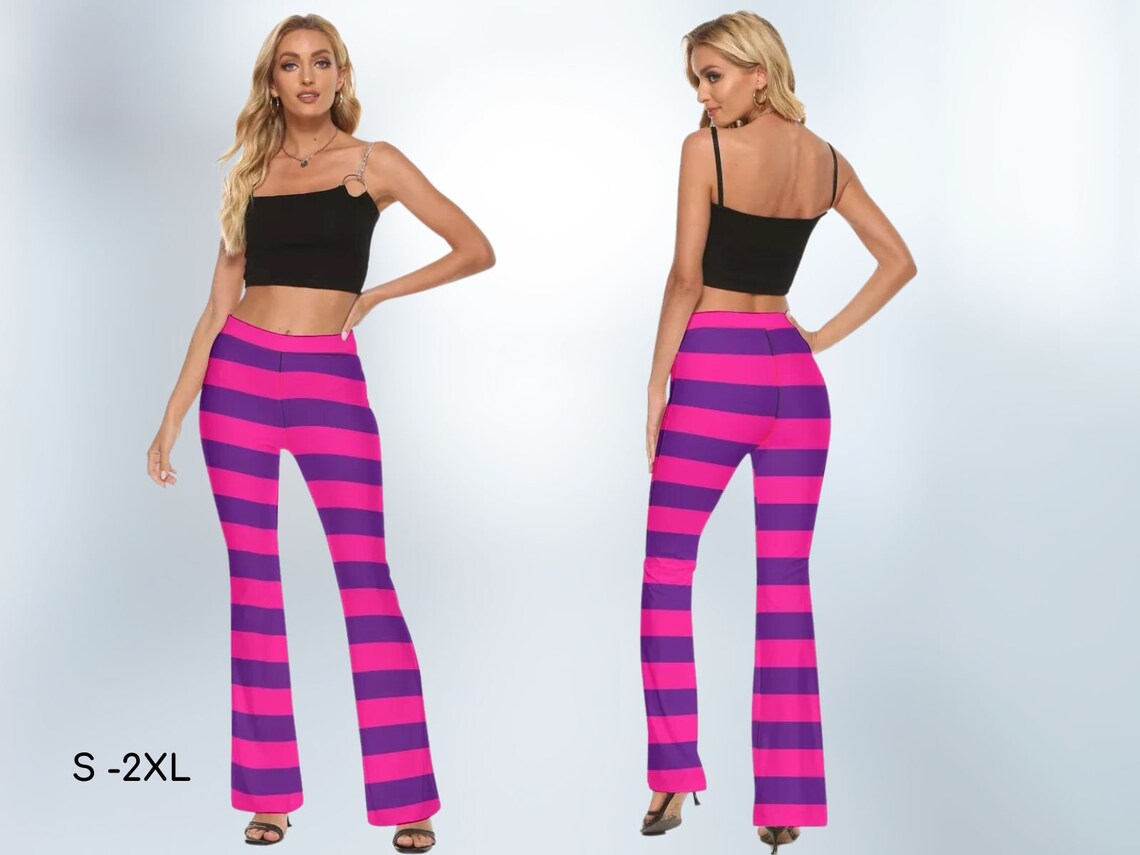 Cheshire Cat Women's Flare Pants Alice in Wonderland Etsy