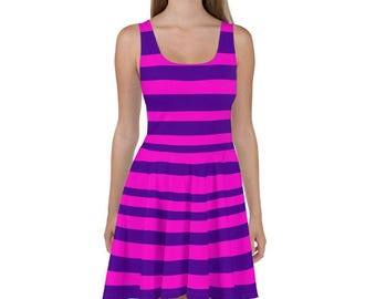 Cheshire Cat Inspired Skater Dress & Clothing,  Dapper Day, Halloween, Alice In Wonderland,