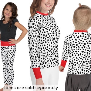 Wrede dame 101 Dalmatiërs Kinderen en jongeren Leggings Halloween Kostuum Cosplay Outfit Zwarte en Witte Vlekken Themafeest + Y