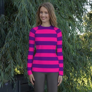 Cheshire Cat Inspired Rash Guard, Alice in Wonderland Top,