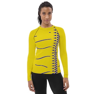 Ukraine Flag Colors Women&#39;s Rash Guard Stunning Blue and Gold ++N