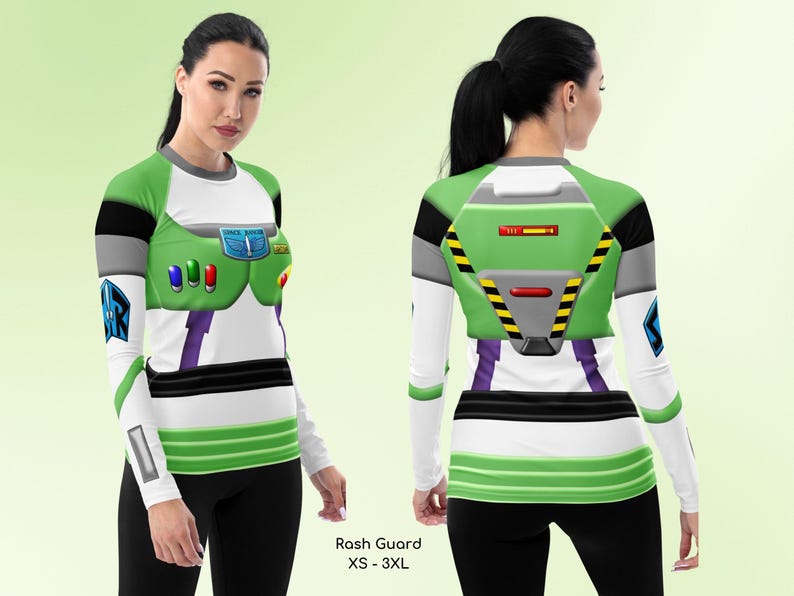 a woman is wearing a green and white uniform