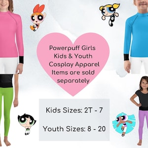 Anime Girls Inspired Kids & Youth Rash Guard and Leggings, Cosplay Activewear, Halloween Costume, 90&#39;s Cartoon, Superhero, Pink Outfit ++Y