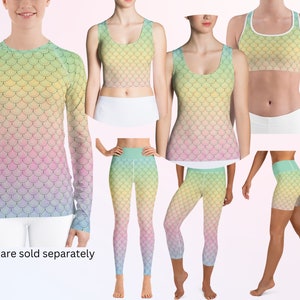 Mermaid Leggings, Mermaid Shirt, Activewear, Birthday Gift, Gift for Mer, Mother&#39;s Day, Halloween, Cosplay Outfit ++Y
