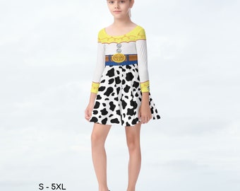 Toy Jessie Dress Story Halloween Costume Cowgirl Cowboy Cow Prints, Cosplay