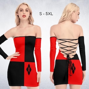 Queen of Diamonds Naughty Backless Dress, Cosplay Dress, Adult Halloween Costume, Sexy Dress, Halloween Dress, Gift for Her ++Y