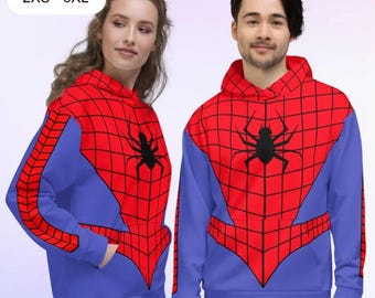 Sudadera con capucha unisex Spider Hero Man, cómics, Halloween, cosplay, fiesta de Navidad.