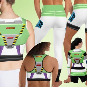 a woman wearing a green and white body suit