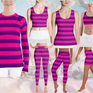 Alice in Wonderland Cheshire Cat Inspired Athletic Clothing, Halloween Costume,  Cosplay Outfit, Gift for Her, Birthday Gift, Mother Day ++Y