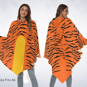 Kubuś Puchatek Tygrysek Unisex Bluza z kapturem Poncho, Prezent dla Niej, Prezent dla Chłopaka, Kostium Dla Dorosłych na Halloween, Halloween, Cosplay, Harajuku ++Y
