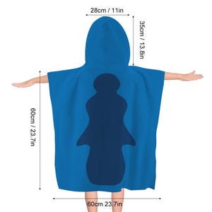 Custom Stitch Hooded Kids Bath Towel: Personalized Terry Cloth Cloak image 2