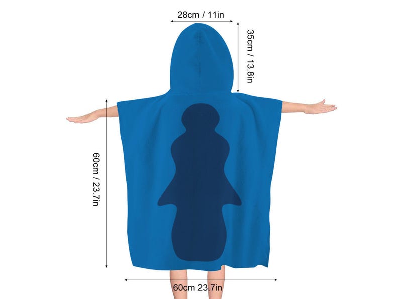 Custom Stitch Hooded Kids Bath Towel: Personalized Terry Cloth Cloak image 2