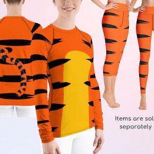 Winnie the Pooh Tigger with Tail Sports Activewear, Halloween, Cosplay, Gift for Her, Birthday Gift, Birthday Party, Plus Size Leggings image 1