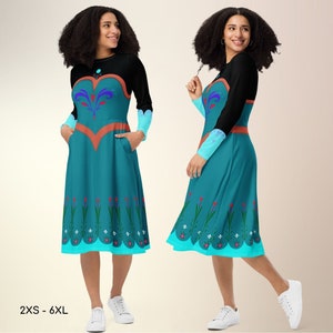 Elsa Coronation Dress, Frozen, Long Sleeved Dress, Cosplay Dress, Adult Halloween Costume, Birthday Gift, Dress, Princess Dress ++Y