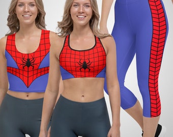 Spider Hero Inspired Activewear Halloween Costume Cosplay Outfit Comics Super, Hero Theme Party Birthday Gift for Her Workout