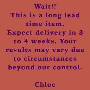 a quote on a red background that says wait this is a long lead time item
