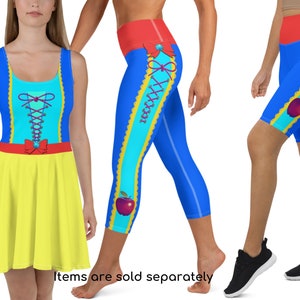 Snow White Dress, Yoga Capris & Shorts, Princess, Halloween, Gift for Her, Birthday Gift, Birthday Party ++N