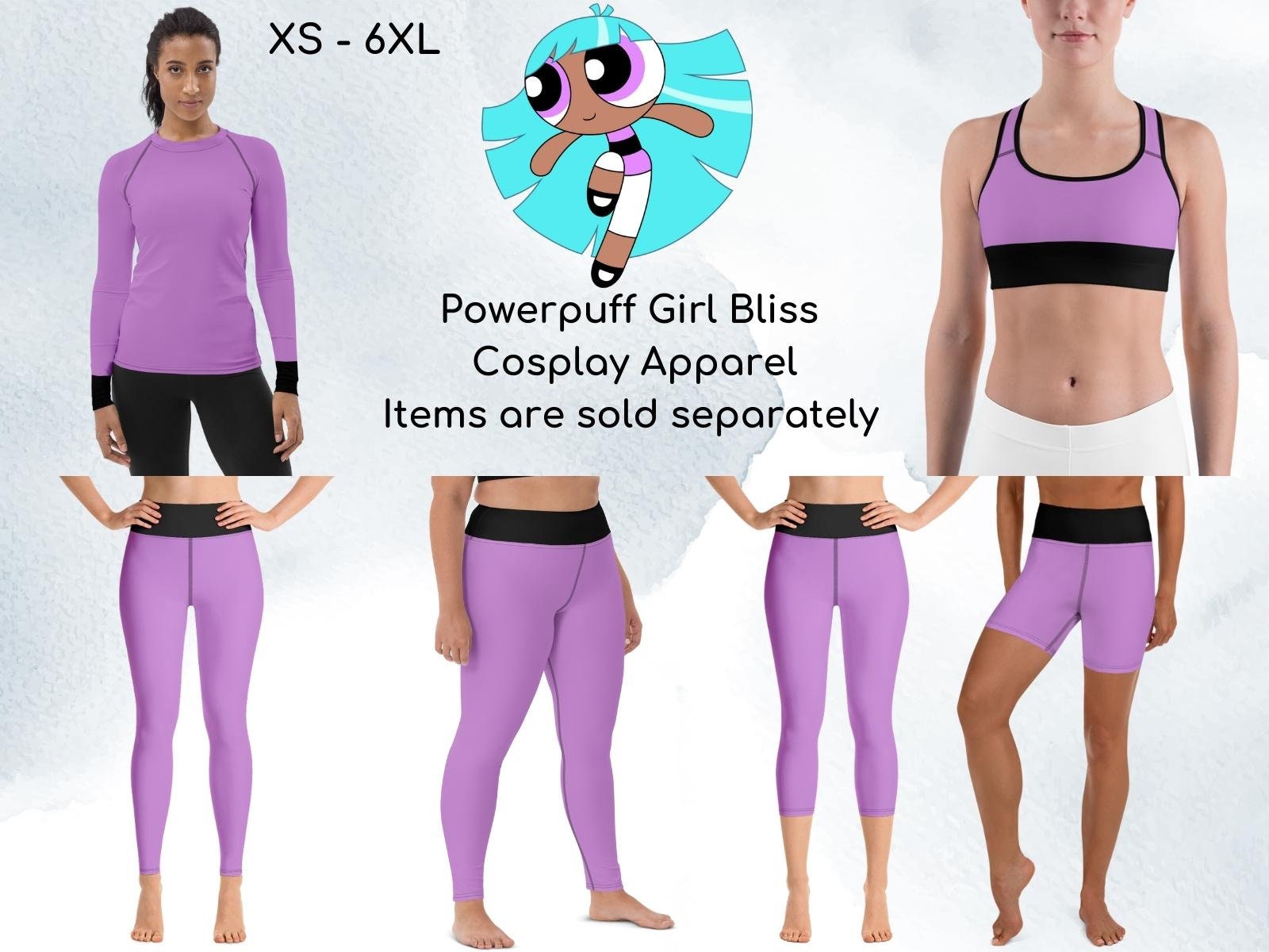 Anime Girls Bliss Inspired Athletic Clothing, Yoga Leggings, Yoga Capris,  Rash Guard, Sports Bra, Yoga Shorts, 90's Cartoon, Superhero 