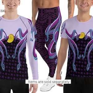 Ursula Men T Shirt, Sport Clothing Leggings Ursula Villain Halloween Costume Cosplay Villain Purple Octopus Tentacles Sea Witch Gift for Him