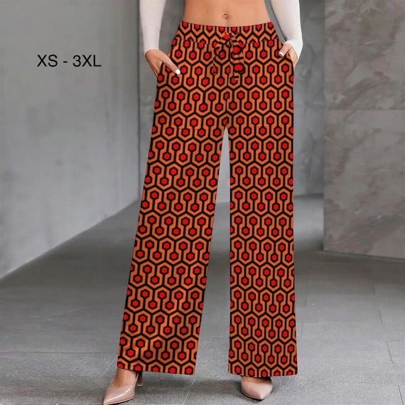 Scary Hotel Wide Leg  Pants | Gothic Horror Graphic Inspired - Straight Leg