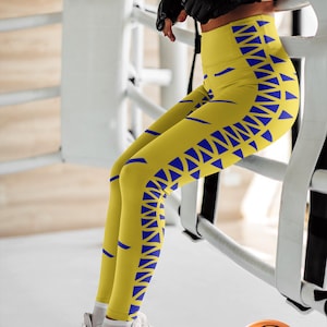 Ukraine Flag Colors Leggings Stunning Blue and Gold ++N