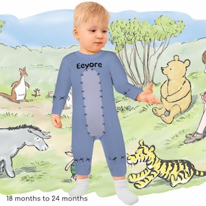 Winnie the Pooh Eeyore Toddler Baby Creeper Baby&#39;s Long or Short Sleeve Romper Halloween Costume Christmas Gift ++Y