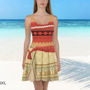 Moana Princess HeyHey Inspired Skater Dress, Cosplay, Adult Halloween Costume,