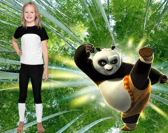 Kung Fu Panda Inspired Costume Leggings Rash Guards and T-Shirts  Character Athletic Children Cosplay Surfing Birthday Gift Outfit