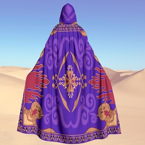 Aladdin Jasmine Magic Carpet Unisex Hooded Cloak/Cape, Gift for Her, Halloween, Cosplay Costume, Princess, Birthday present, Gift for Him