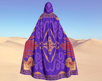 Aladdin Jasmine Magic Carpet Unisex Hooded Cloak/Cape, Gift for Her, Halloween, Cosplay Costume, Princess, Birthday present, Gift for Him