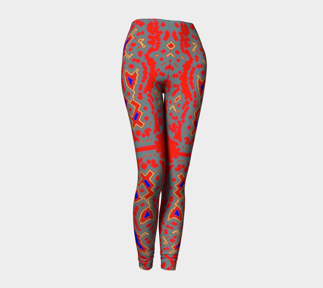 Bold Printed Leggings Electric Red 