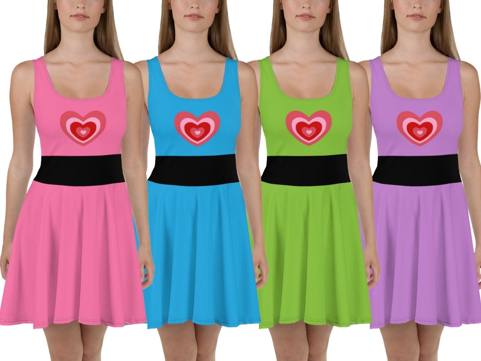Anime Girls Cosplay Skater Dress With Heart Halloween - Etsy Australia Anime Girls Cosplay Skater Dress With Heart Halloween - Etsy Australia