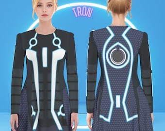 Tron Irish Dance Dress Tron Ride Legacy Dance Costume Halloween Costume Cosplay Outfit Running Costume Birthday Gift for Her Theme Party