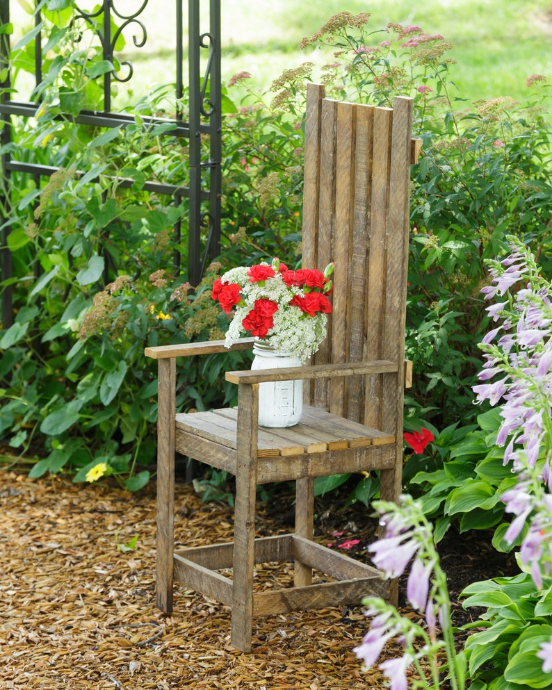 Small Wood Chair Reclaimed Barnwood Chair Garden Chair Etsy