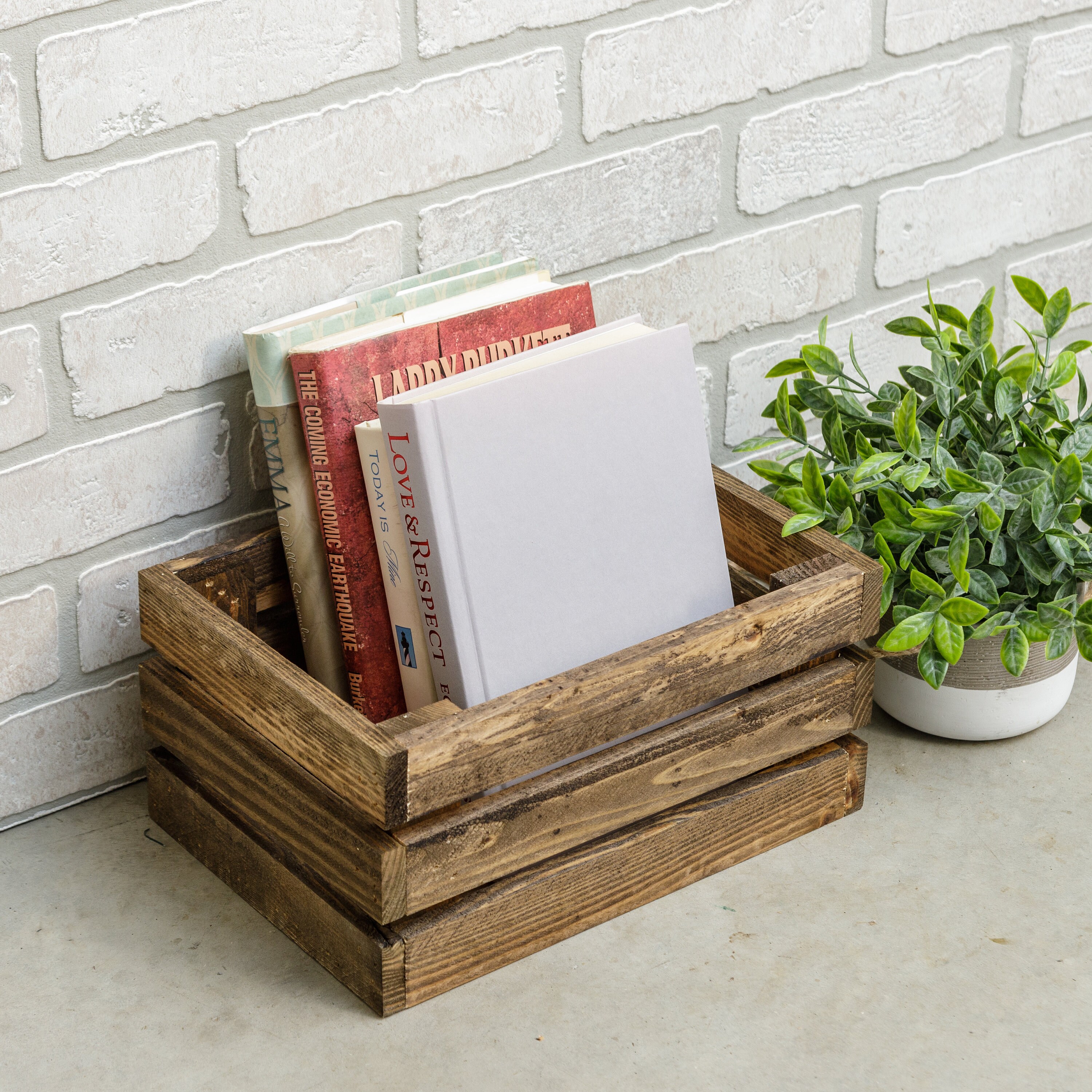 Wooden Crate Blanket Storage Crate Bookshelf Rustic Wooden Etsy