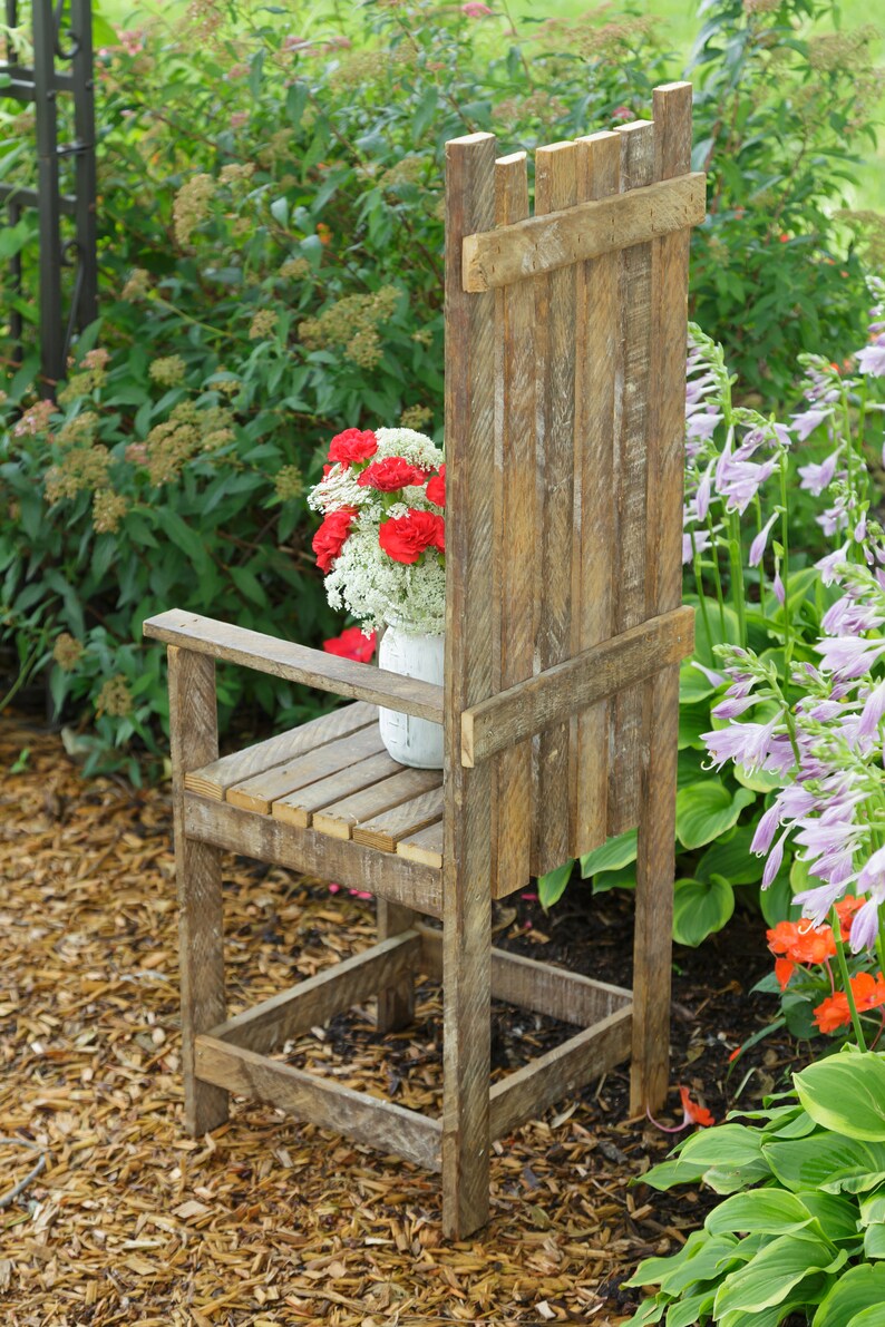 Small Wood Chair Reclaimed Barnwood Chair Garden Chair Etsy