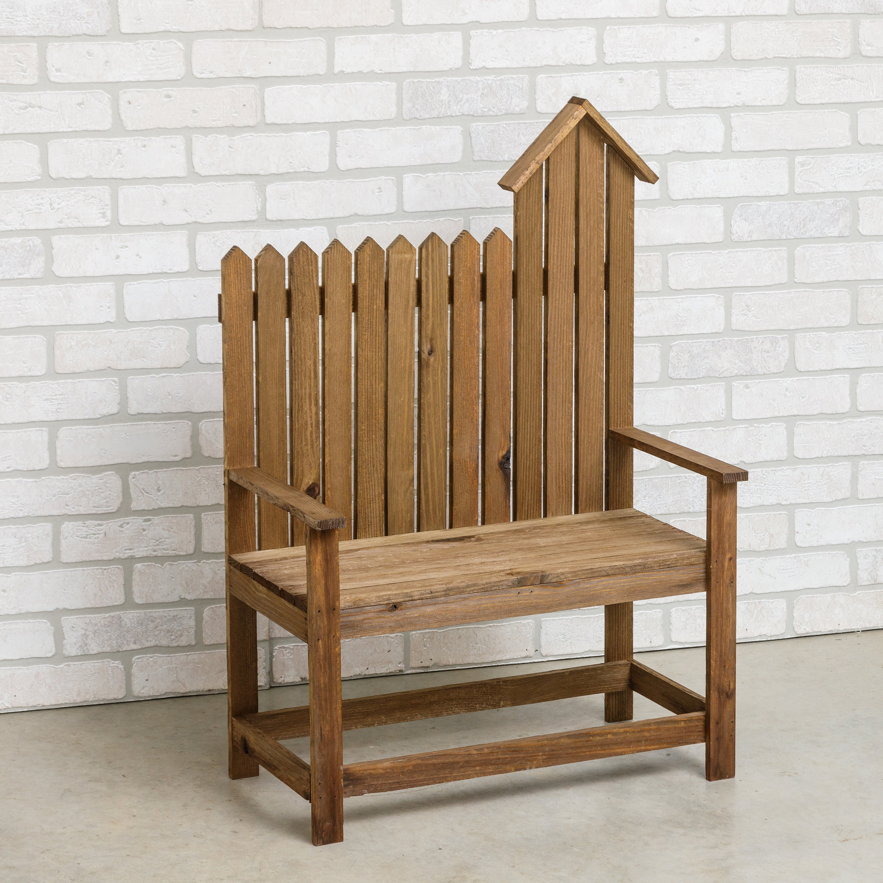 Birdhouse bench tobacco lath wood crafts bird garden bench | Etsy