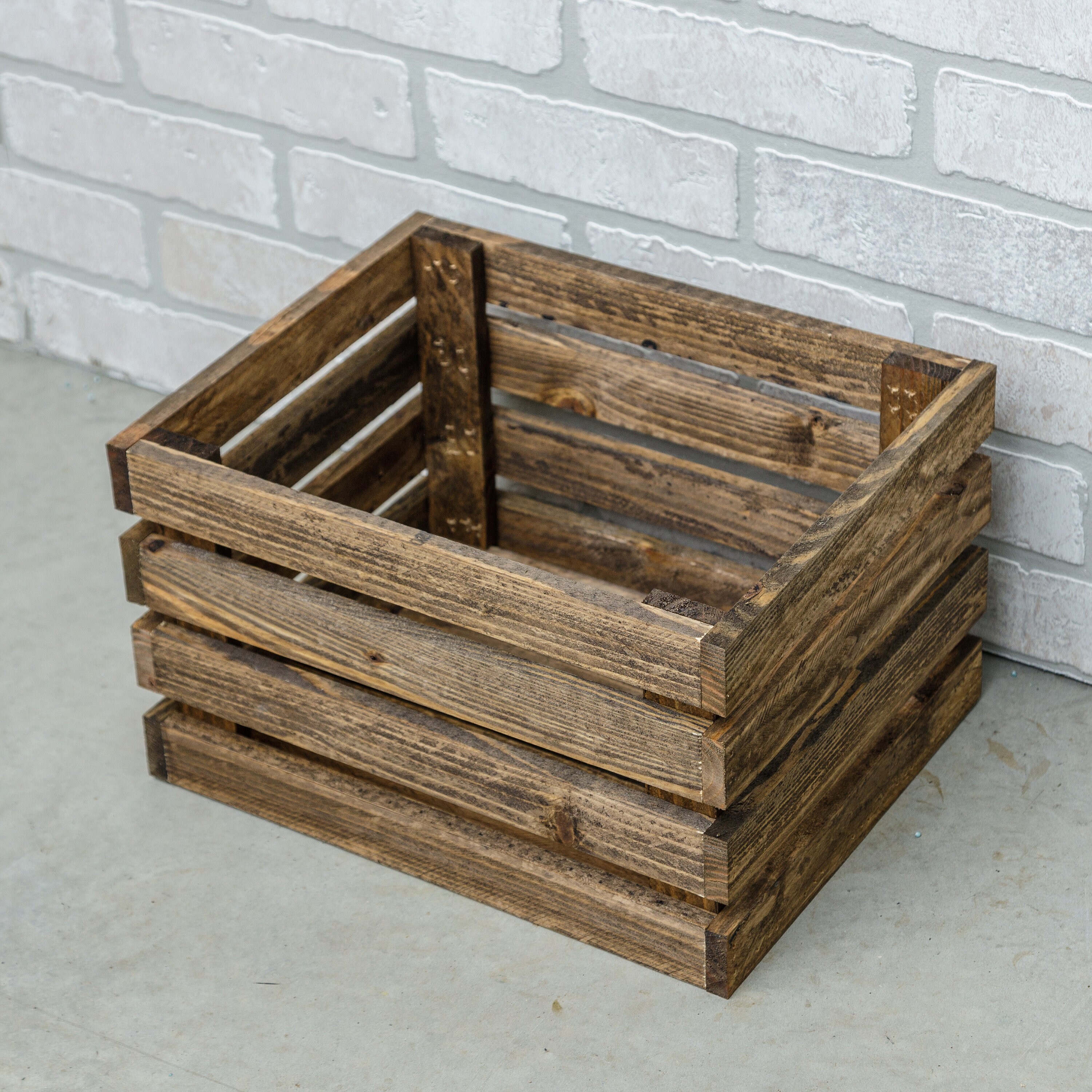 Wooden Crate Blanket Storage Crate Bookshelf Rustic Wooden Etsy