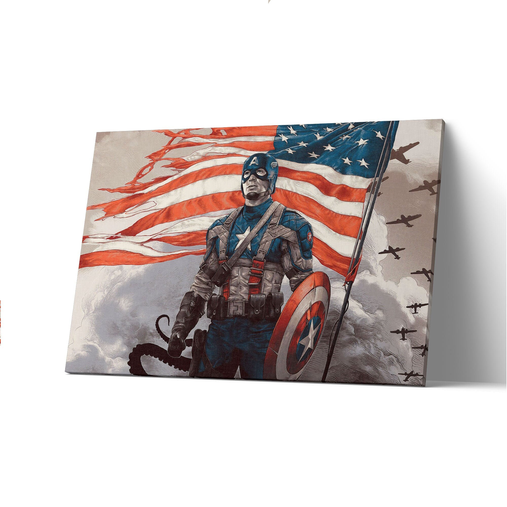 Captain America Canvas Print Captain America Poster Etsy