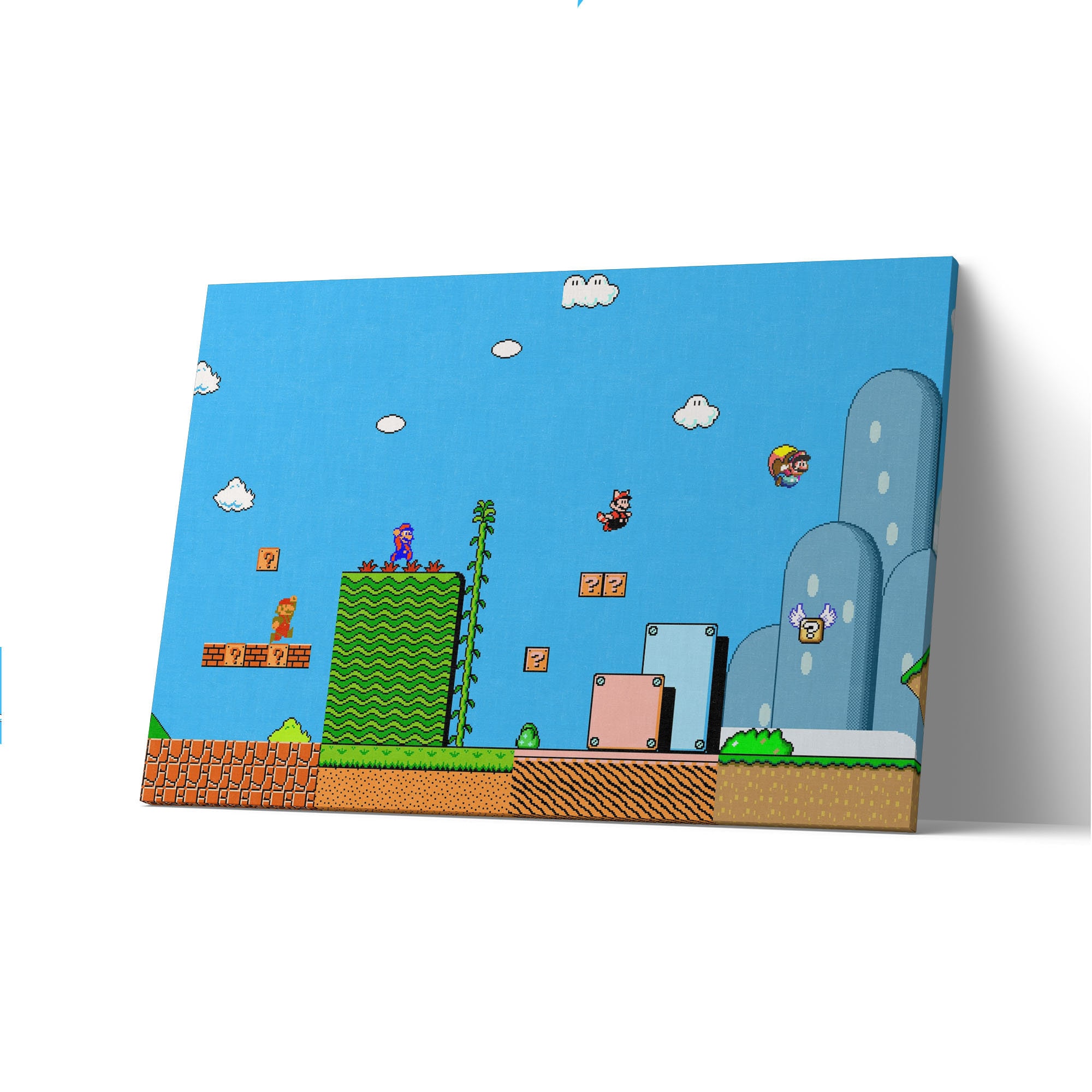 Retro Super Mario Artwork Canvas Print Mario Poster Mario Etsy