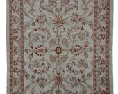 Size 6.4 x 4.7 Feet Gray Oriental Rug Vintage Area Rug Persian Style Decorative Rug Wool Area Rug Floral Rug